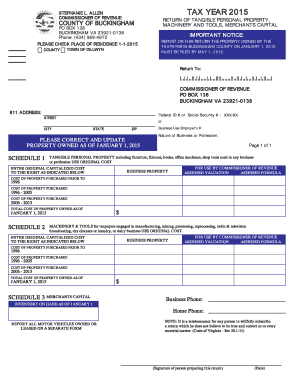 Buckingham County Tangible Personal Property Return