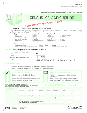 Agriculture Operation Questionnaire