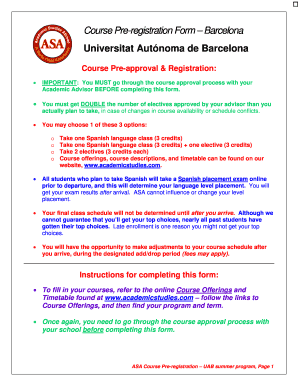 Course Pre-registration Form