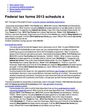 IRS Form 1040 Schedule A 2013