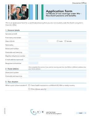 Application for Certificate of Non-Coverage under Wlz