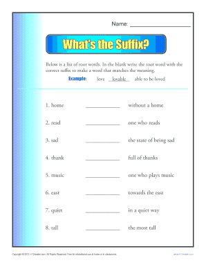 English Suffix Worksheet