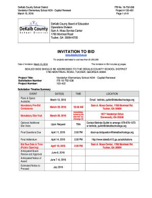 INVITATION TO BID - DeKalb County School District - dekalb k12 ga