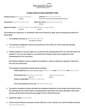 Flexible Work Options Agreement Form