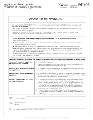 Residential Tenancy Application Form