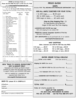 Classroom Maps Order Form