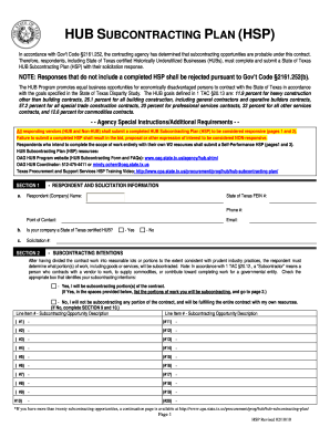 Texas HUB Subcontracting Plan