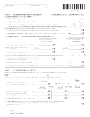 Vermont Earned Income Tax Credit Form