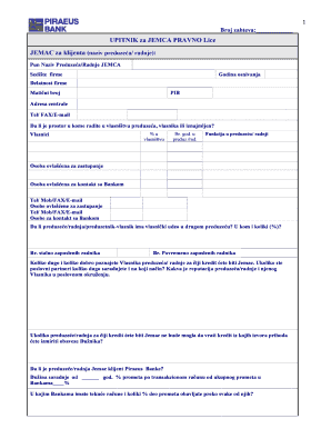 Guarantor Application Form for Legal Entities