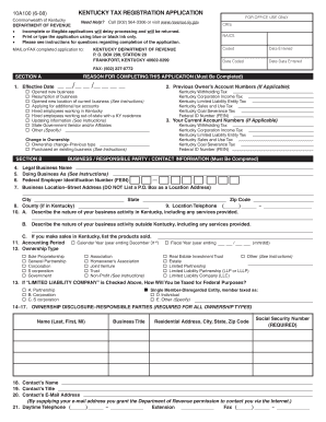 Kentucky Tax Registration Application