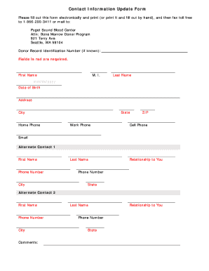Contact Information Update Form
