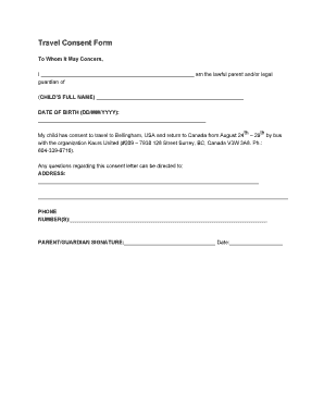 Travel Consent Form