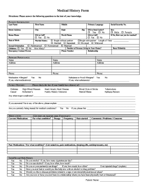 Medical History Form