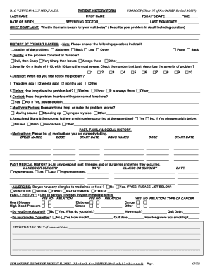Patient History Form