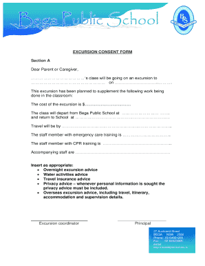 Excursion Consent Form