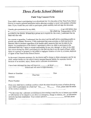 Field Trip Consent Form