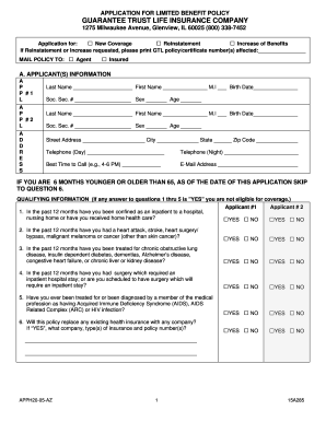 Limited Benefit Policy Application