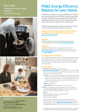 PG&E Residential Rebates Application