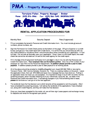Rental Application Procedures