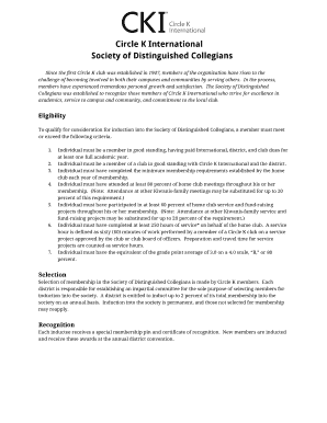 Society of Distinguished Collegians Application