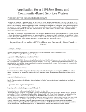 Illinois HCBS Waiver Renewal Application