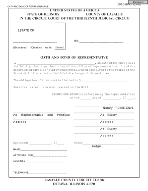 Printable form 4473 pdf - ESTOampBND 0302 OATH AND BOND OF REPRESENTATIVE UNITED