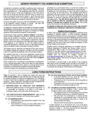 Senior Property Tax Homestead Exemption Form