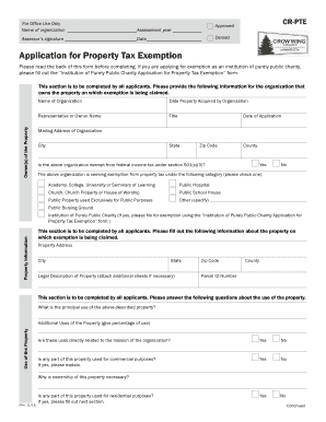Application for Property Tax Exemption