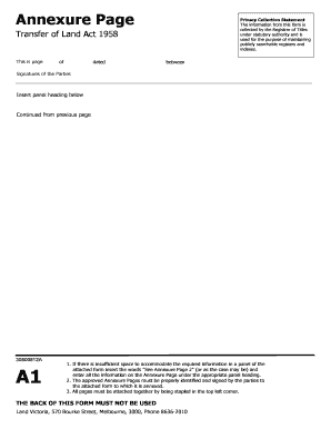 Annexure Page for Land Transfer