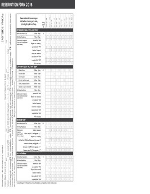 Summer Camp Reservation Form