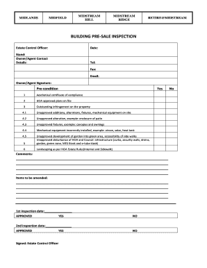 Building Pre-Sale Inspection Form