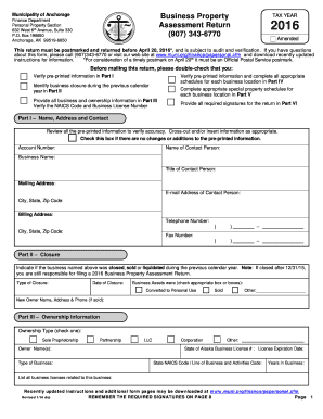Anchorage Business Property Assessment Return