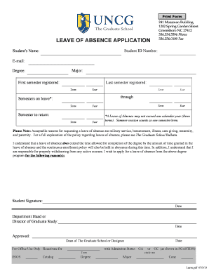 Leave of Absence Application