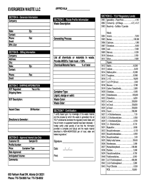 Waste Profile Information Form
