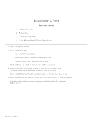 Disability Income Insurance Application