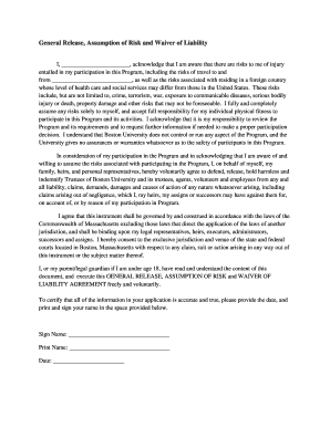 General Release and Waiver of Liability Agreement