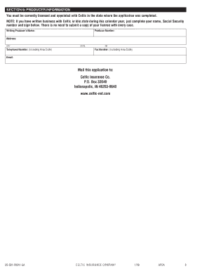 Celtic Health Insurance Application Form