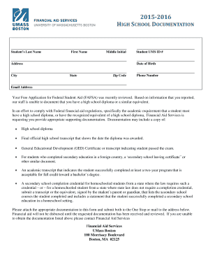 High School Diploma Verification Form