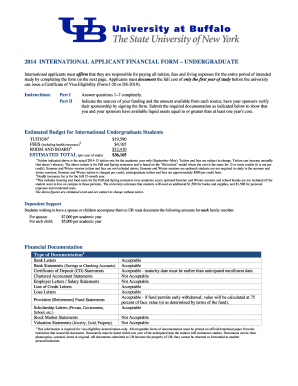 International Applicant Financial Form