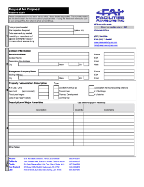 Reserve Study Request for Proposal