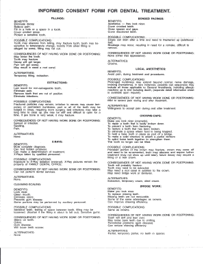 Informed Consent Form for Dental Treatment