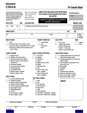 Fire Casualty Report Form