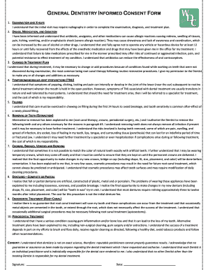General Dentistry Informed Consent Form