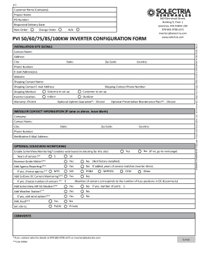PVI Inverter Configuration Form