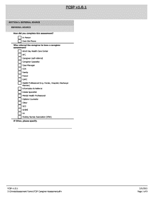 FCSP Caregiver Assessment Form