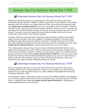 Science World Answer Key - Fill Online, Printable, Fillable, Blank |  pdfFiller