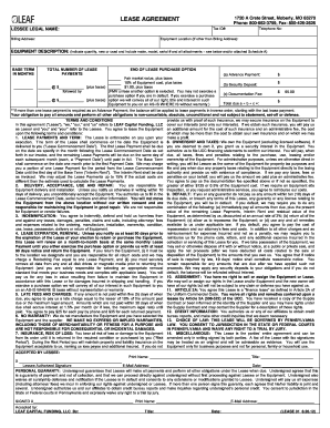 Equipment Lease Agreement