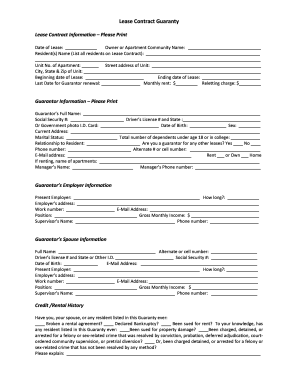 Lease Contract Guaranty
