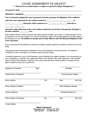 Lease Agreement Guaranty