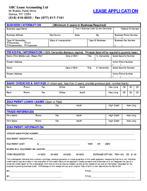 Lease Application Form